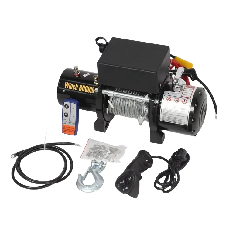 12V 24V 4WD off road 4x4 car electric winch with synthetic rope 12V Mini Electric Winch For Boat