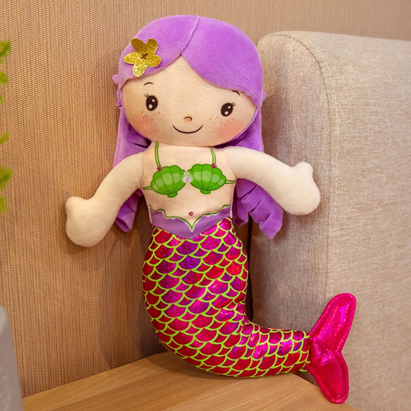 Mermaid Princess Dolls Plush Toy Sequins Mermaid Tail Stuffed Toy For Girls Gift