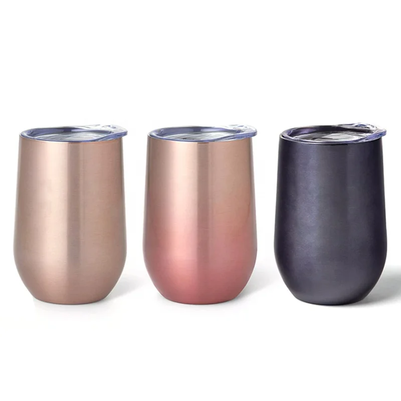 16oz Stainless Steel Double Wall Insulated Wine Tumblers Glasses with Lid Stainless Steel Reusable Coffee Cup