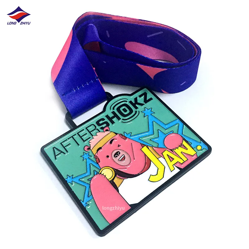 Longzhiyu 17 years metal marathon medals supplier cheap custom award 5k color run medal kid enamel anime sport medals