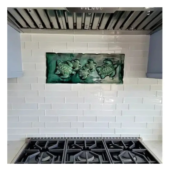 Factory Supply handmade 3d Ceramic tiles Kitchen Backsplash indoor outdoor wall tropical wall decor for bathroom shower tiles