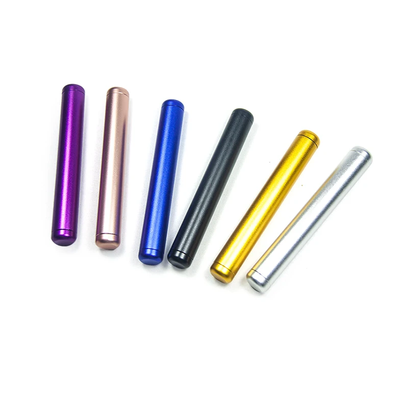 PA302203 OEM Slim Metal Colored Tube High Quality Tobacco Cigarette Storage Aluminum Alloy Tube Box
