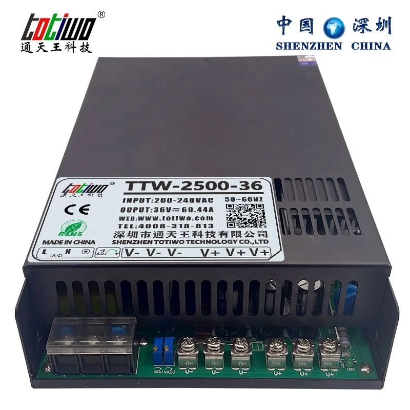 AC220V to DC50V 55V 60V 65V 2200W 2400W 2500W watt automation equipment high power switching power supply smps transformer psu