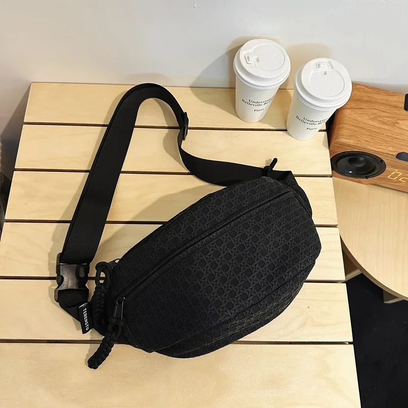 Custom Logo Wholesale Chest Bag Sling Purse Faux Leather Woven Cross Body Bags with Adjustable Strap for Women Men