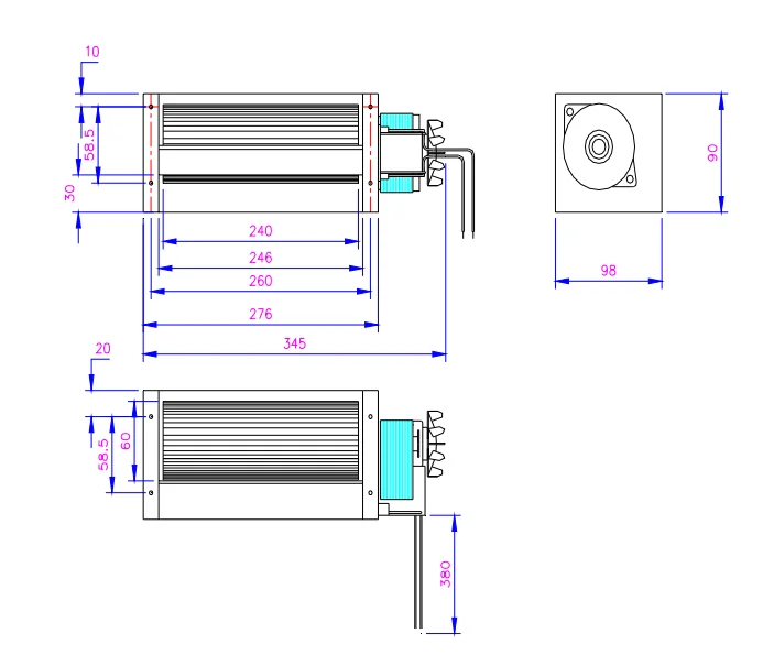 Wholesale Aluminum blades AC 60240 high quality industrial exhaust black 110V220V tangential fan