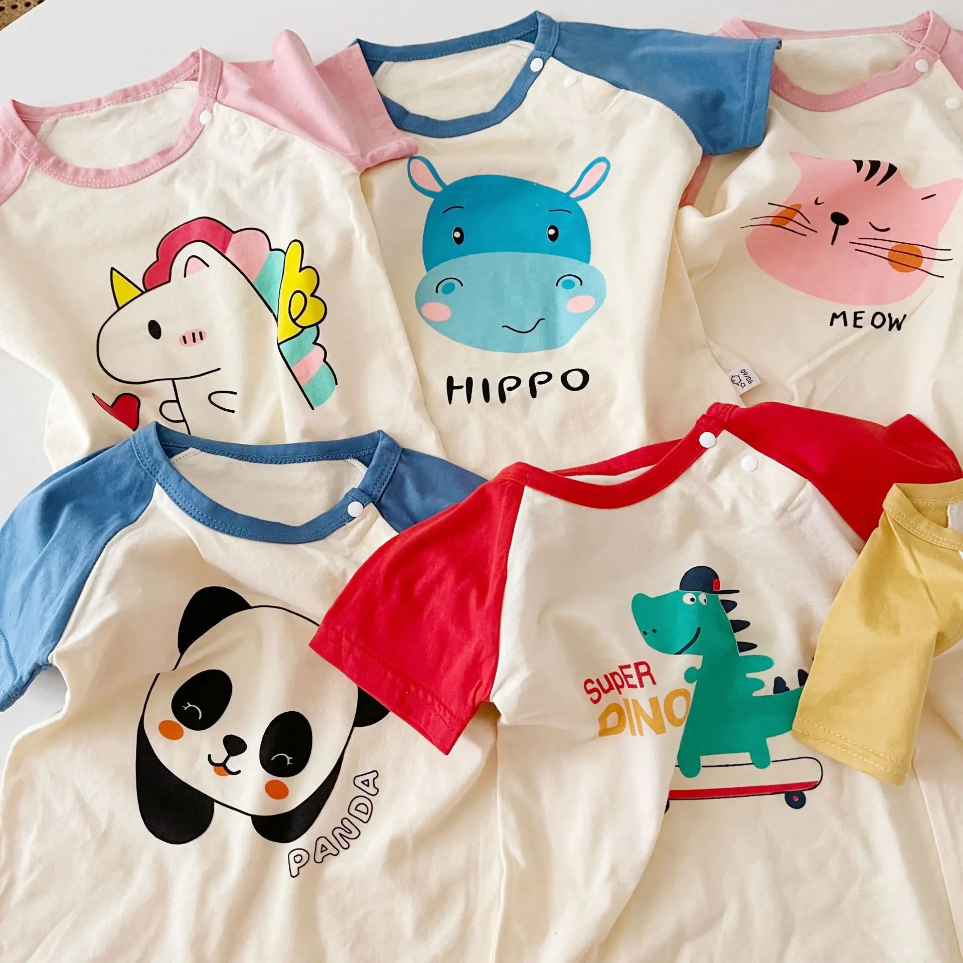 
2021 Summer New Kids Boy Tshirts Cotton Cartoon Print Short Sleeve T-shirt For Baby Boys And Girls 