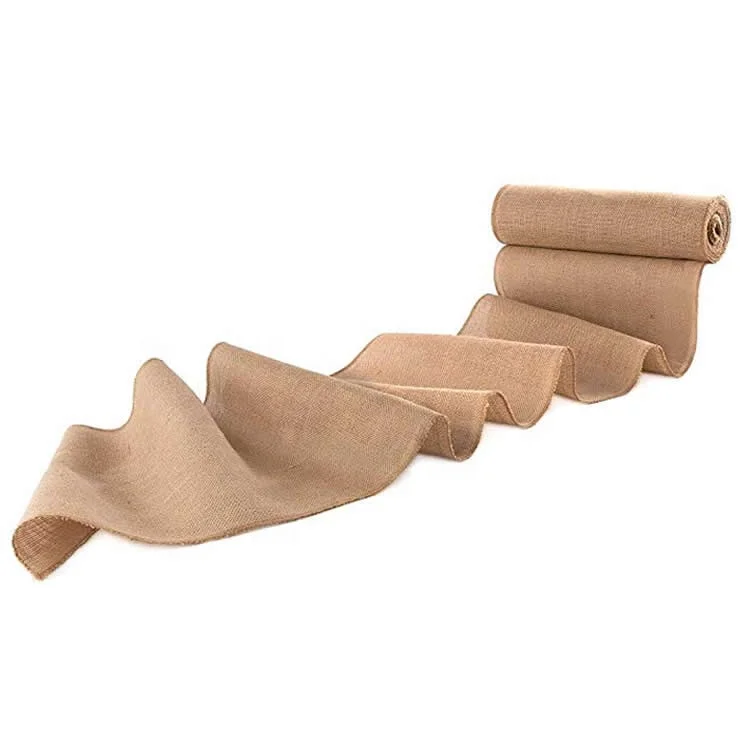 Hotsale custom cheap woven roll table runner burlap for home decoration