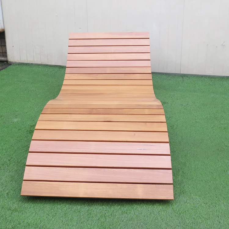 Деревянный шезлонг популярный современный завод открытый дизайн уличный индивидуальная деревянная уличная мебель