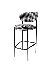 Modern Bar Furniture  Denmark Velvet  Iron Bar Stool  Fully upholstered bar stool with painted metal frame