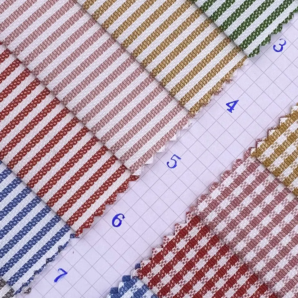 China factory clearance price all kind different color pattern plaid stripe check woven stock yarn dyed shirting fabric