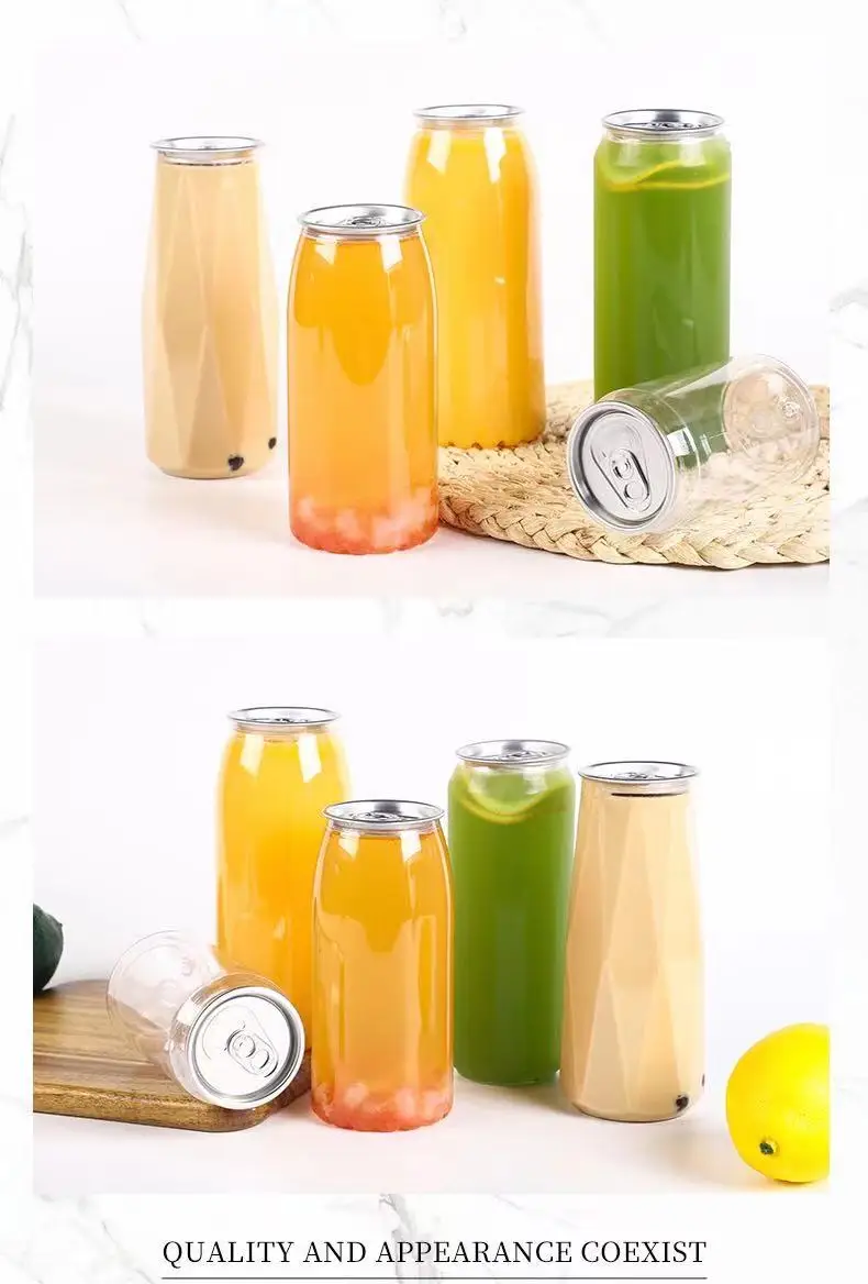 650ml Soft Drink Can Plastic Soda Can Beverage Can With Easy Open End
