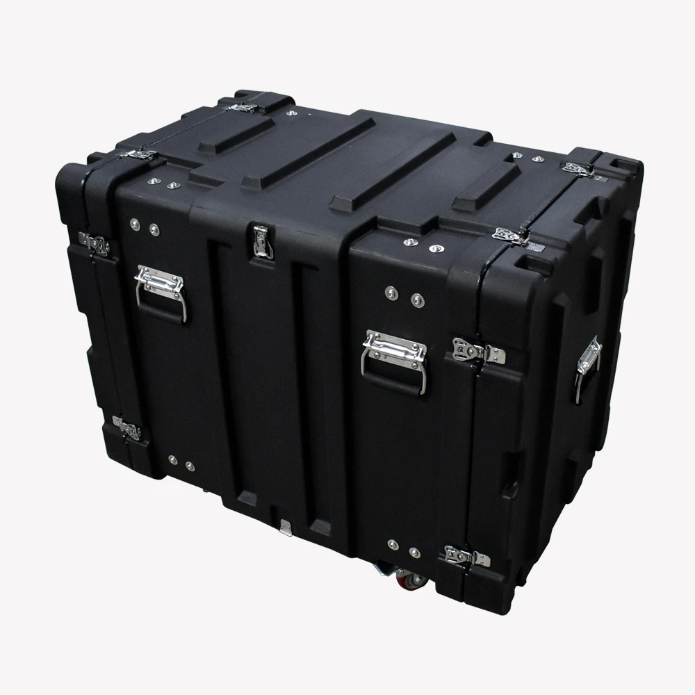 19 Inch Flight Rack Mount Heavy Duty Audio Equipment 12U Cases Waterproof Anti-shock Amp Flight Case with Wheels