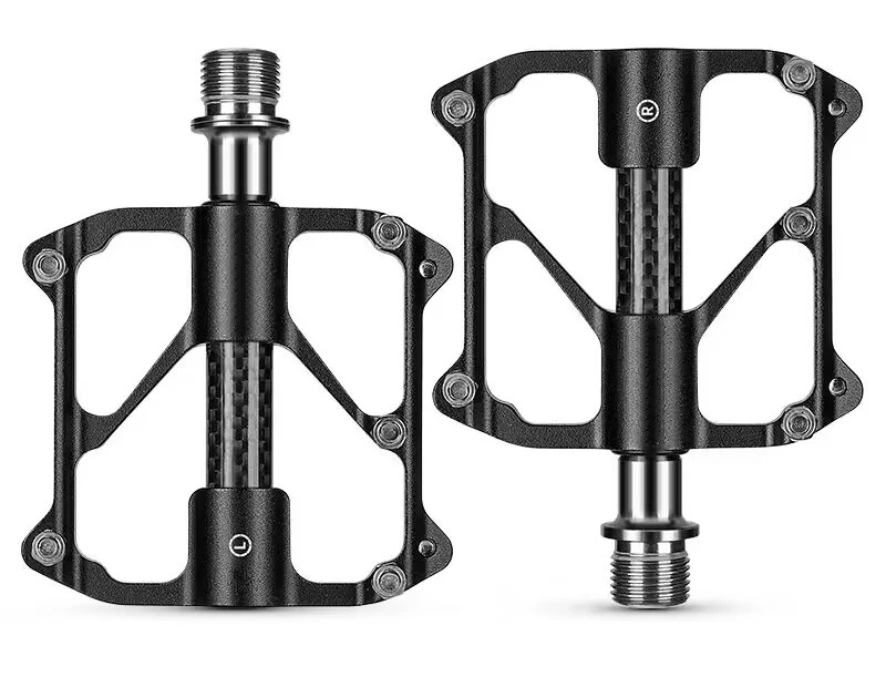 Triple Perrin Durable Alloy Steel BMX Road & MTB Pedals Carbon Fiber Axle with Titanium Bushings Folding Feature for Use on Road
