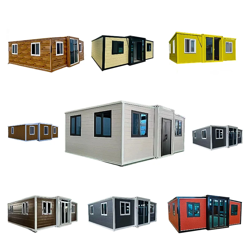 Extended foldable prefab container homes 40ft folding living container expandable cabin foldable container house
