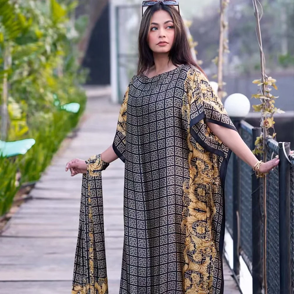 Latest Design Manufacturer Custom Islamic Printed abaya femmes robe musulmane Long Modest Dress Modesty Abaya Coat For festival