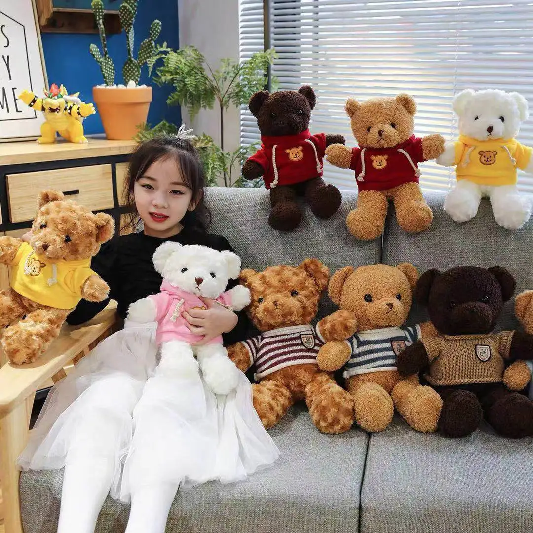 20 Designs 30/40/50cm Mini Teddy Bear Plush Toy Baby Soft Toy Bear With Sweater Clothes Children Birthday Gift