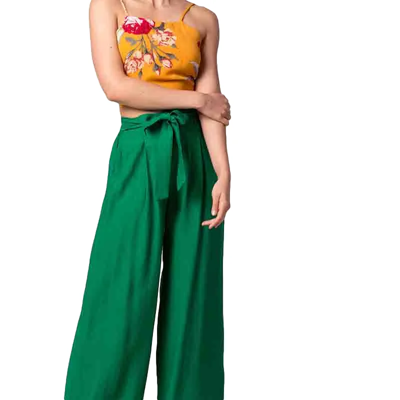 2021hot sellm women green 100% cotton in the style long ladies latest pant design