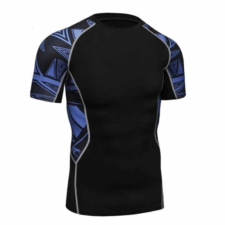
Оптовая продажа, мужские компрессионные футболки из полиэстера и спандекса с коротким рукавом на заказ, пустые футболки для джиу-джитсу, защитные Топы Для MMA 