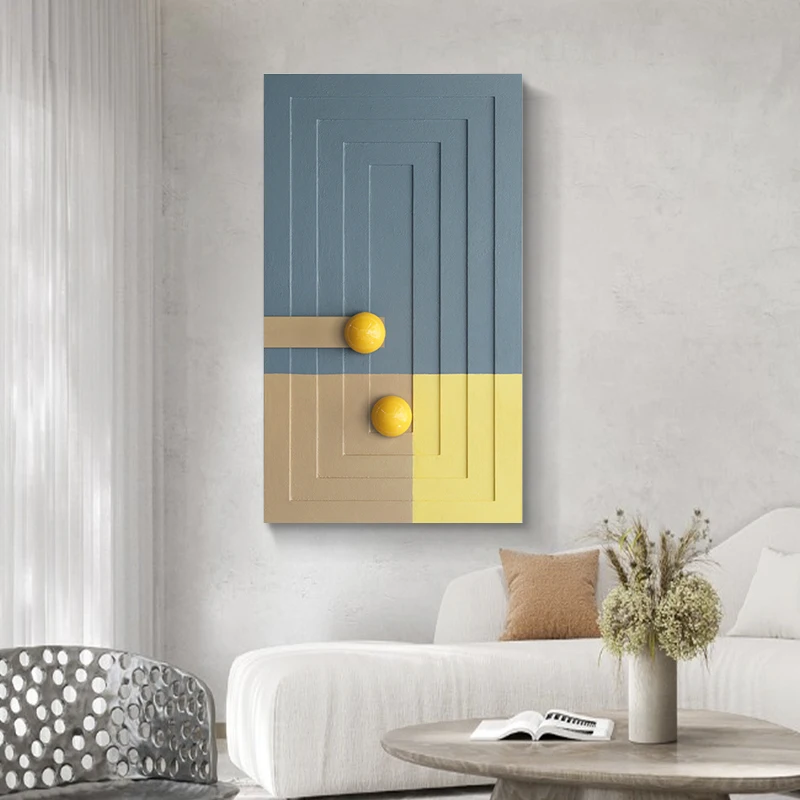 Morandi Nordic Fashion Contrast Color Three-dimensional Decorative Painting Modern Wall Art