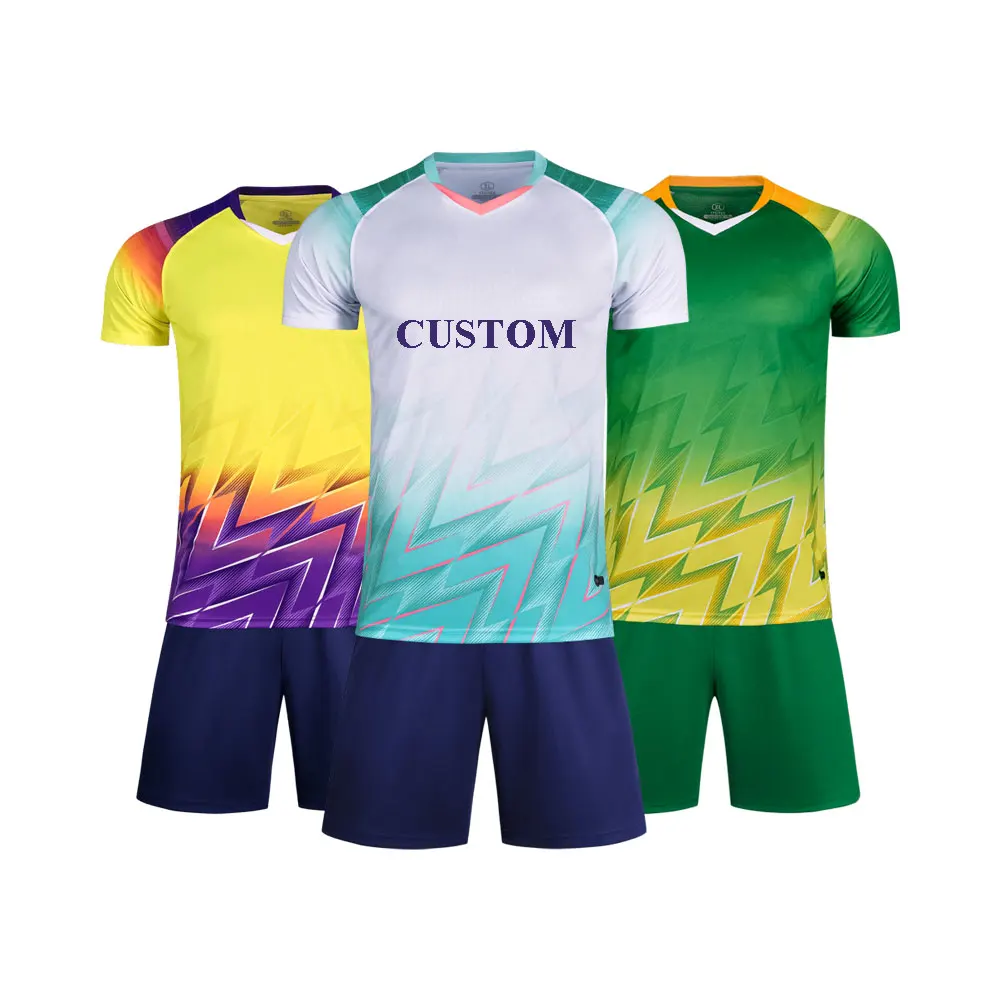 Custom Football Uniforms Quick-dry Men Gradient Color Soccer Jersey Uniform