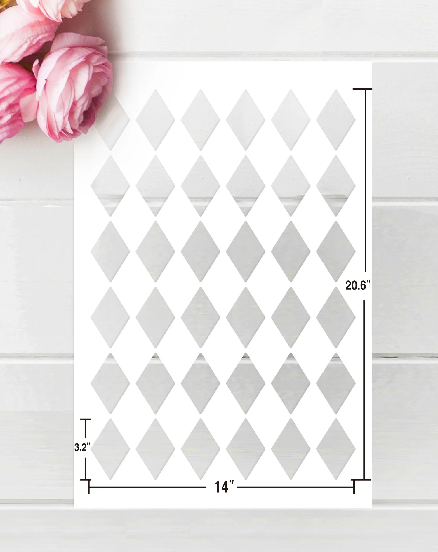 Large Wall Diamonds Stencil for Painting on Wall Floor Harlequin Template for Wall Decals & Wallpaper