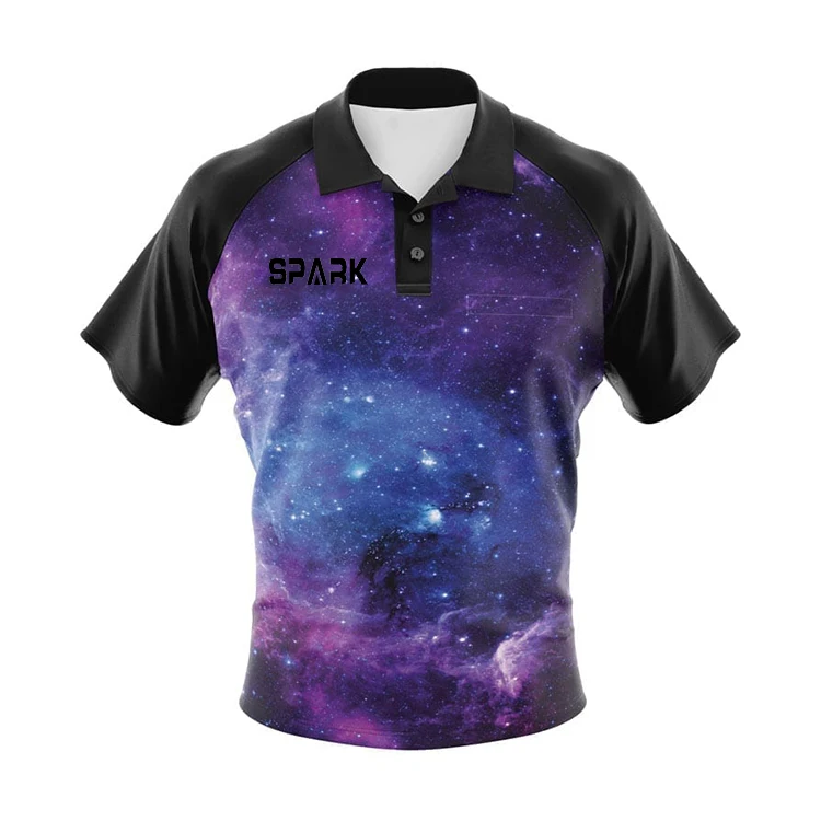 Customized Dart Team Button up Dart Shirt Full Digital Printing Custom Design Darts Shirts With Pocket Sublimated Polo Jersey