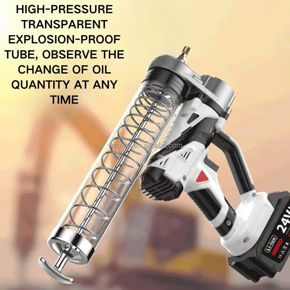 WZAUTO Lithium Battery Electric Cordless Grease Gun High Pressure Grease Guns Lubricating Oil Filling Machine For Excavators