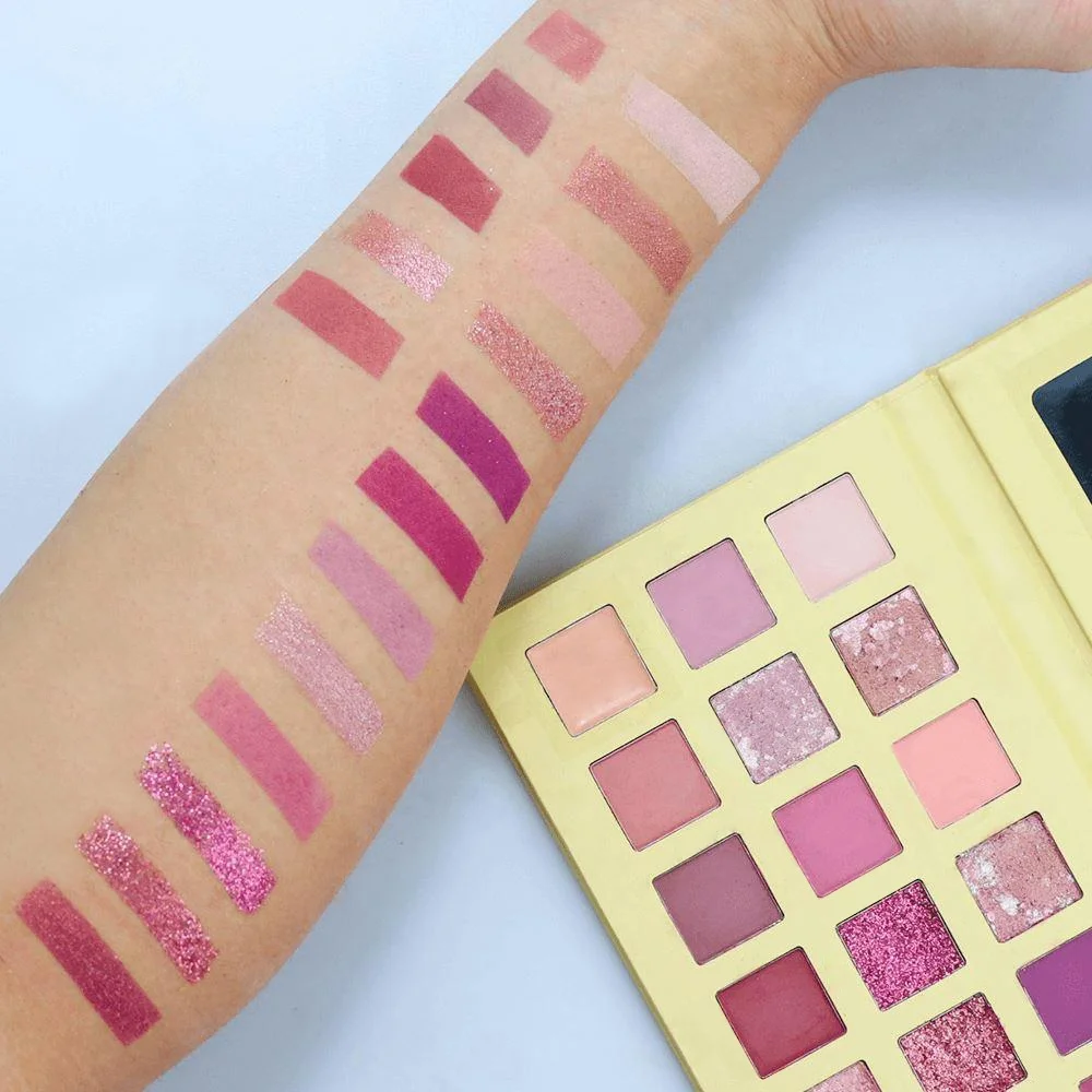 Wholesale Cosmetics Yellow Starry 18-color Diamond Beauty Eyeshadow Palette Glitter Eye Shadow Makeup Powder