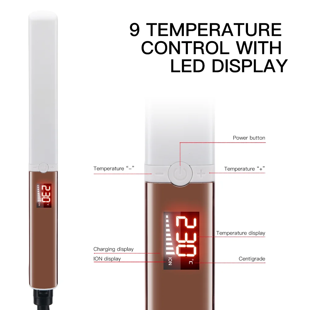 Профессиональный Электрический Керамический выпрямитель для волос PRITECH с 9 скоростными температурами