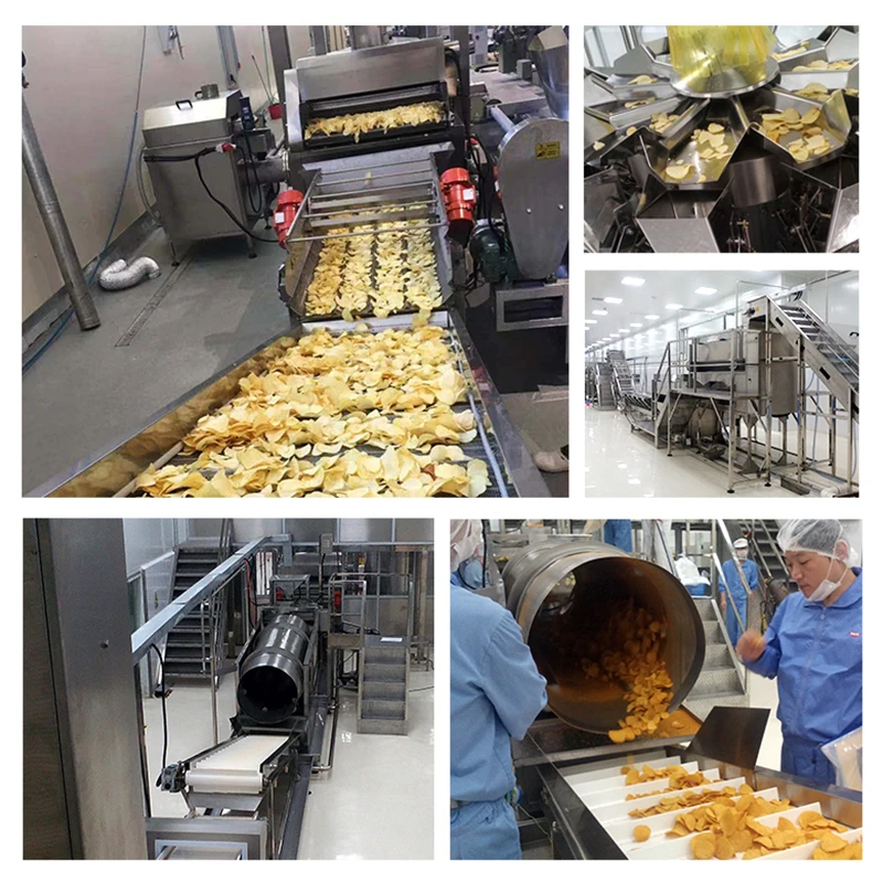 stainless steel longest mashed potatoes fried chip machine line removes oil from potato chips full automatic potato chips making
