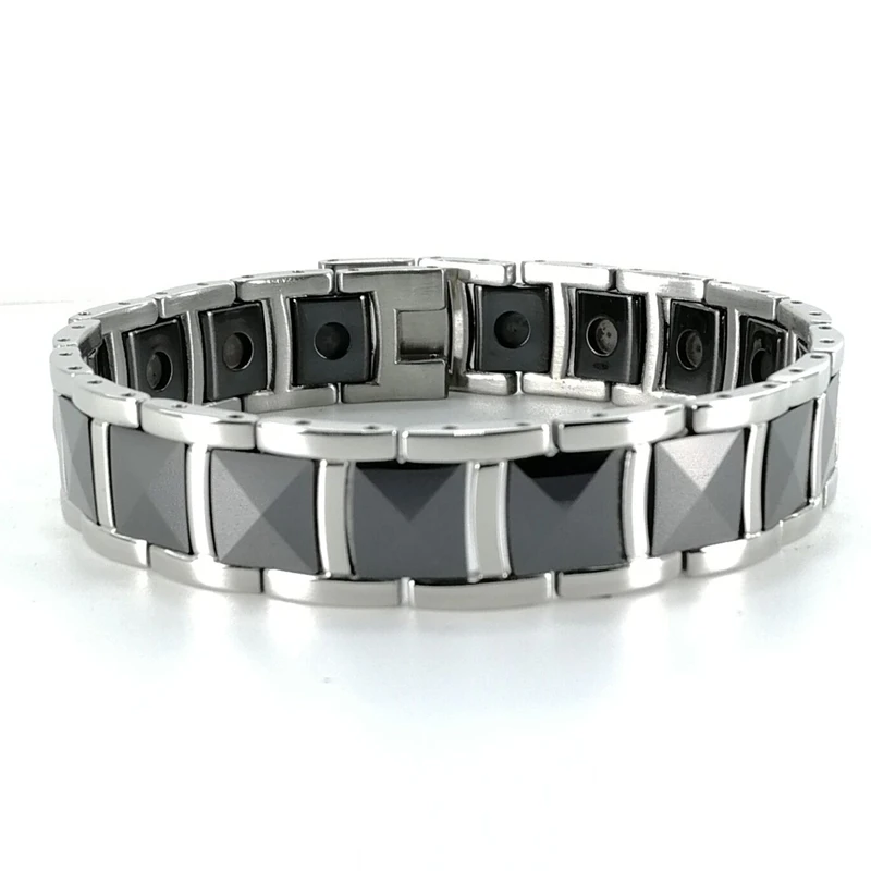 Mens Magnetic Therapy Black Power Band 4 in 1 health elements ceramic bracelet