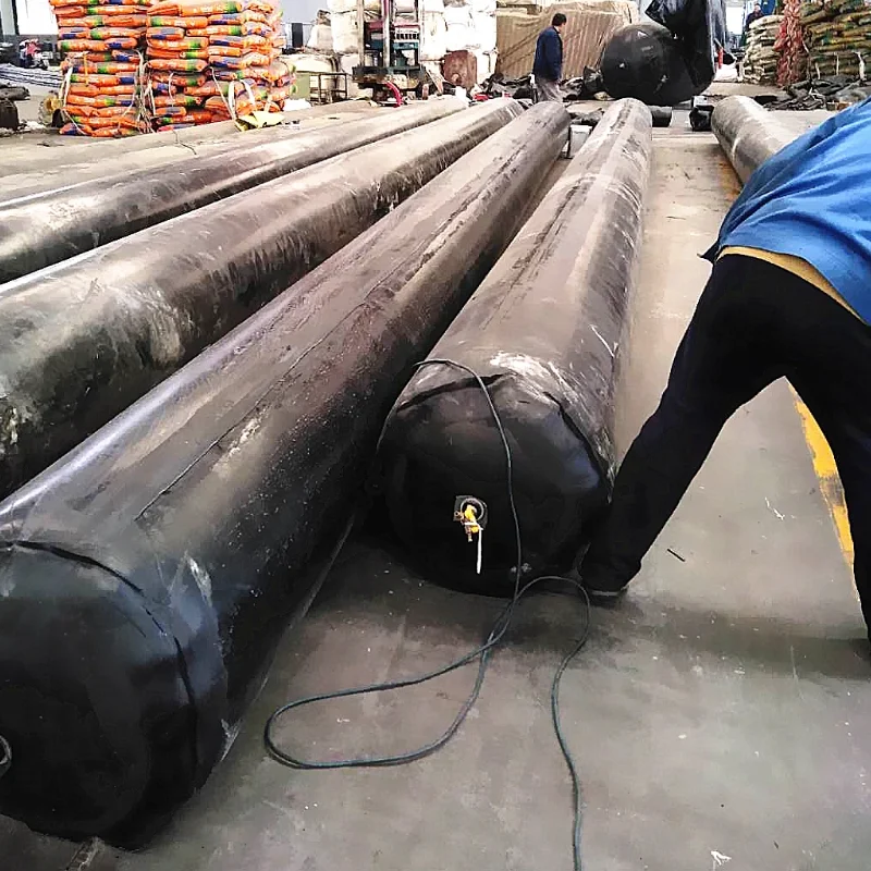 natural Rubber Inflatable culvert airbag Rubber Cylindrical type balloon
