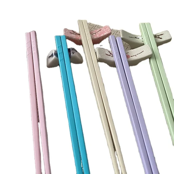 High Grade Environmentally Friendly Household Tableware Reusable Color Alloy Chopsticks