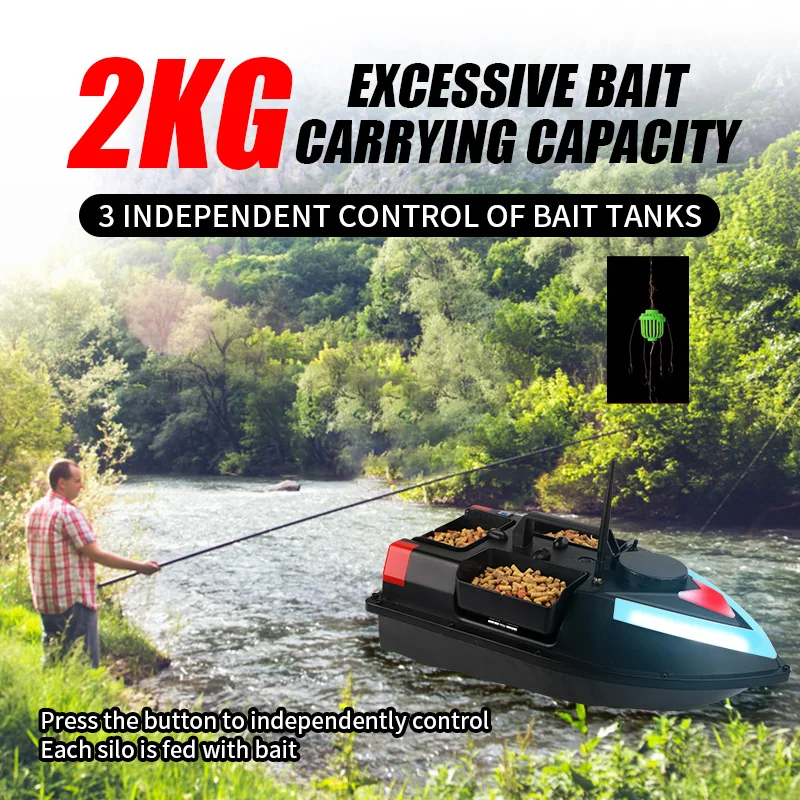 5200mAh Factory Electric Automatic Nesting 500m Distance Rc Boats  Fish Ship Remote Controlled Fishing Bait Boat