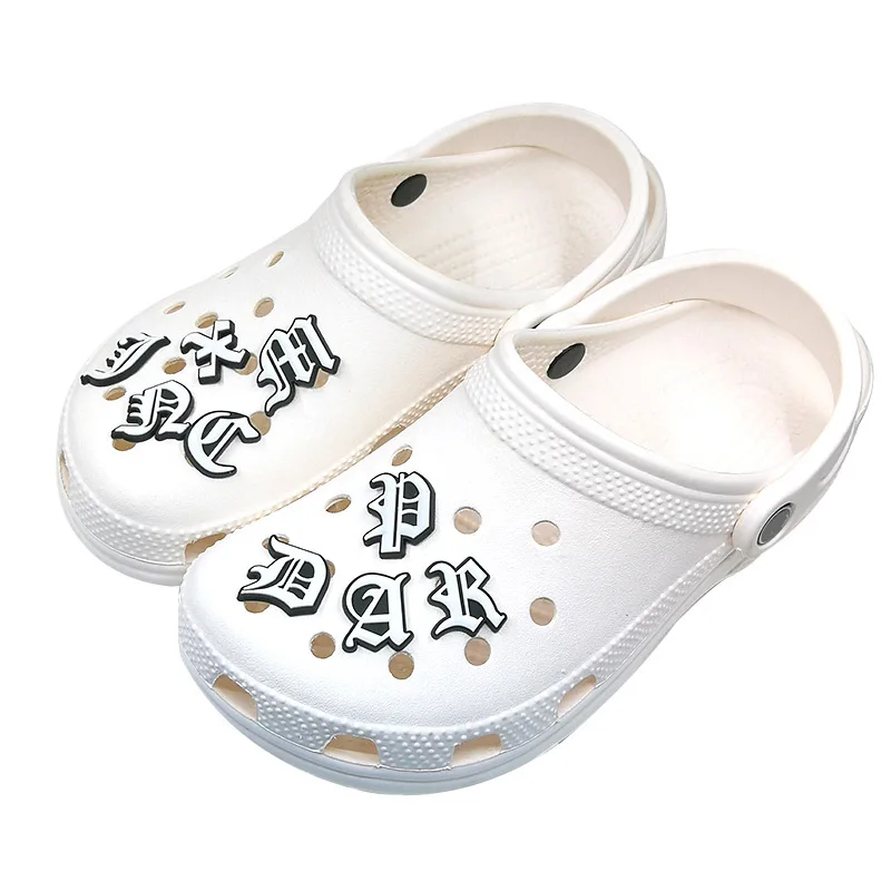 Wholesale customized good quality pvc shoe manufacturers greek letter charms
