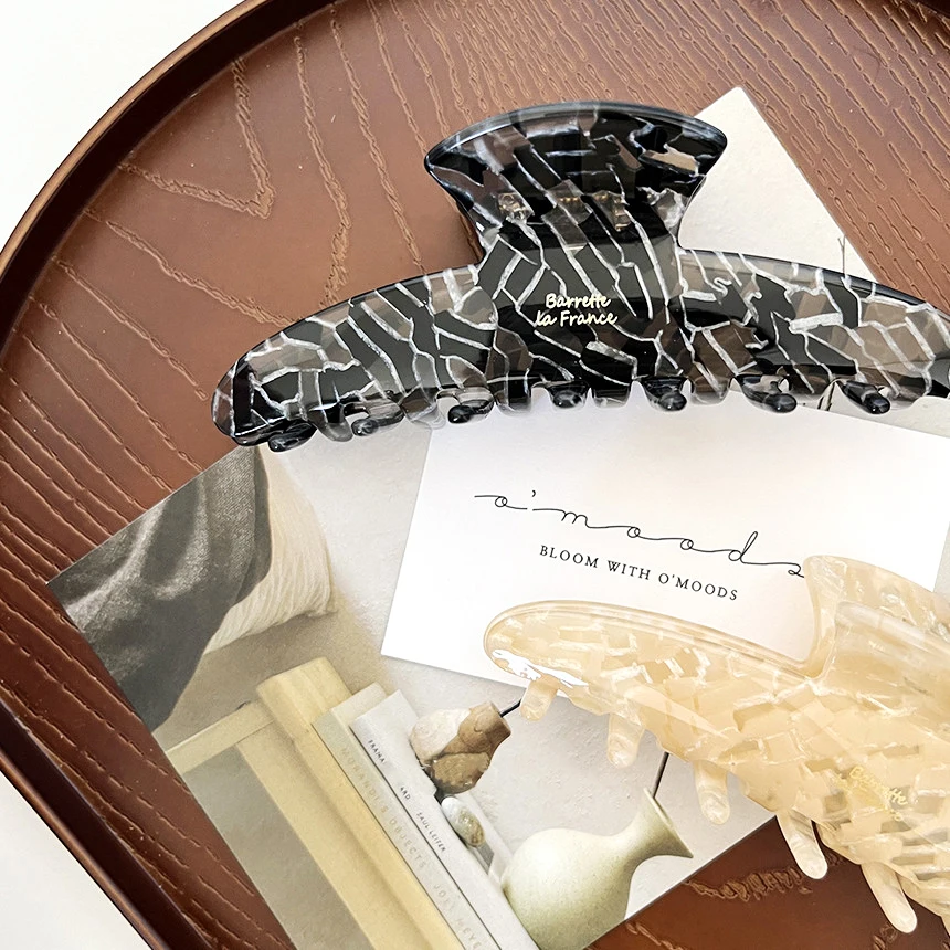 big pearl  crack hairpin Acetate unique  long hair advanced highlights fashion hair claw clip for young women