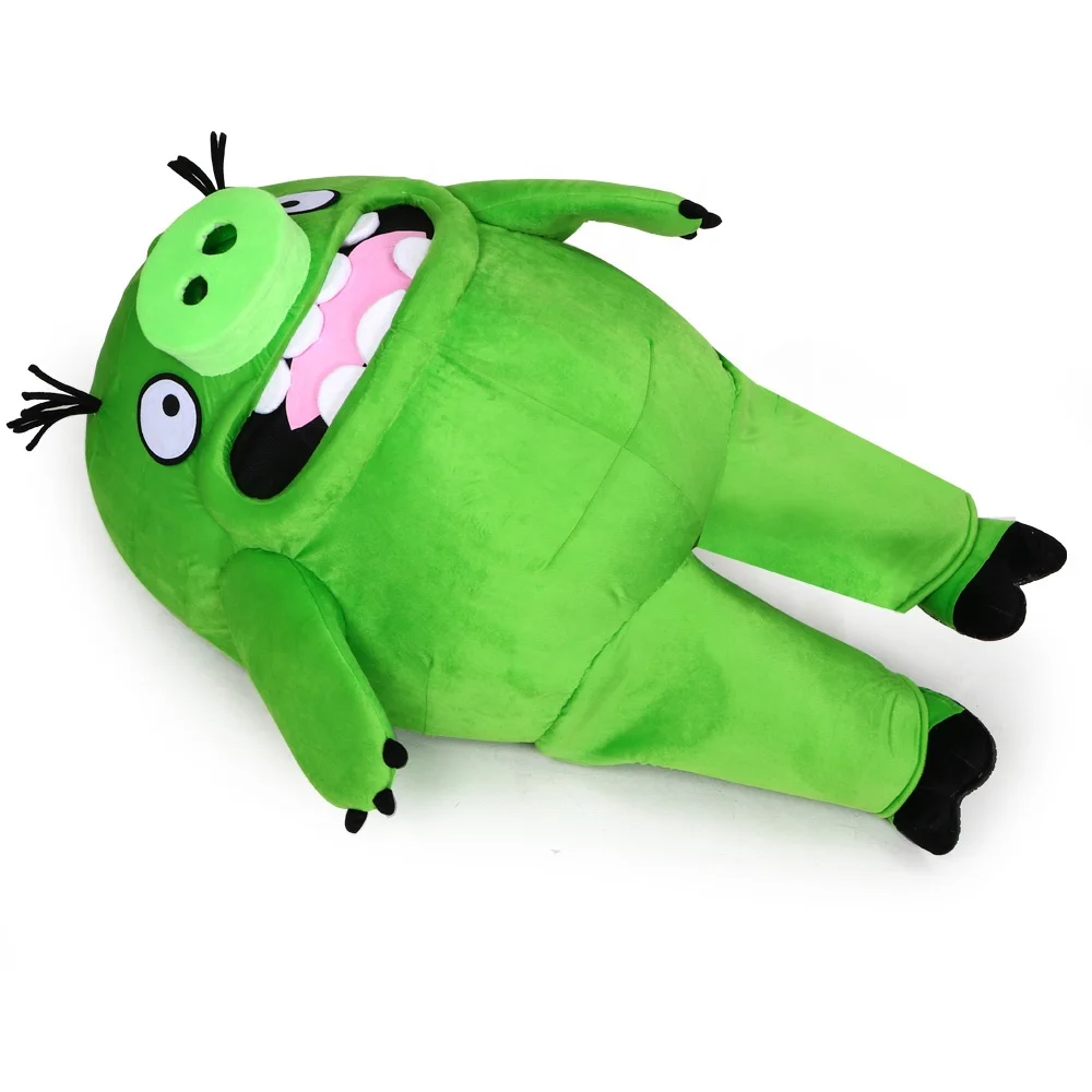 LOW price carnival green pig costume one size fit all adult green pig mascot costume