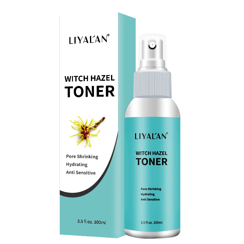 LIYALAN Private Label OEM Natural Organic Acne Nourishing Hydrating Witch Hazel Facial Spray Face Toner
