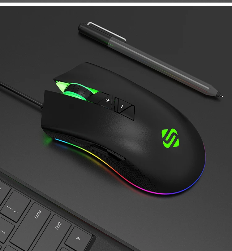 
Wholesale Ergonomic Pc Led Computer Optical Professional Wired Rohs Drivers Usb Rgb Light Gaming Mouse GM03 