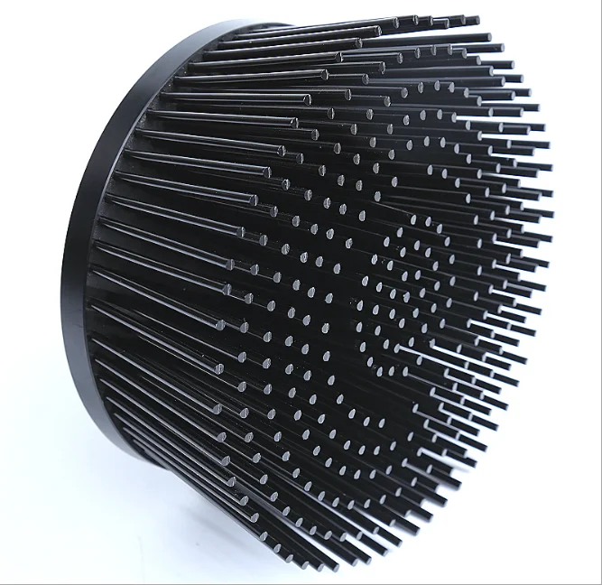 Hongyi custom 3w 5W 50 100 watt cnc round grow headlight led heat sink square aluminum cold forging pin fin floodlight heatsink