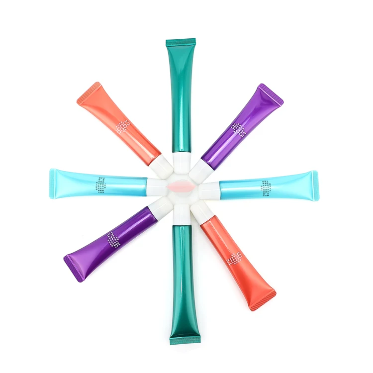 Custom 10ml 20ml pink white cosmetic plastic thin empty eye cream soft tube packaging lip gloss mini squeeze tubes