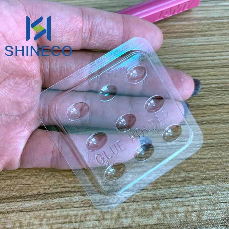 Transparent PET Glue Gasket Flower shape Glue Pad For Eyelash Extension False Eyelashes Glue Holder Adhesive Pallet Tools