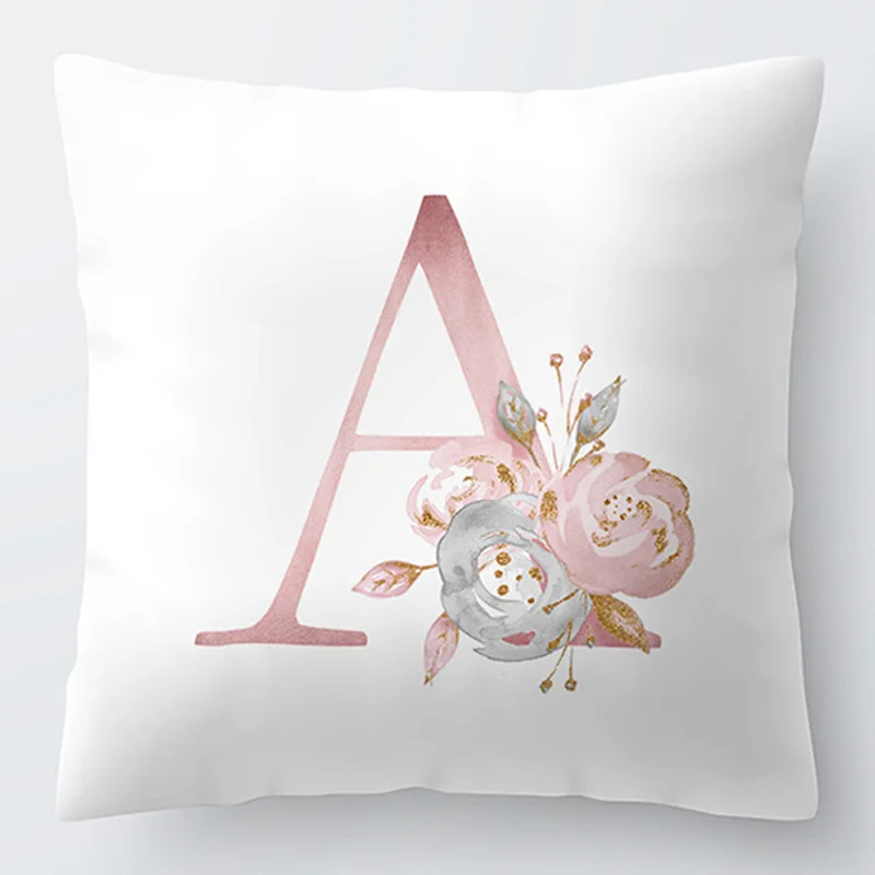 Wedding Romance English Letters Words Peach Skin Velvet Cushion Cover Pillowcase Linen Short Plush Pillow Case