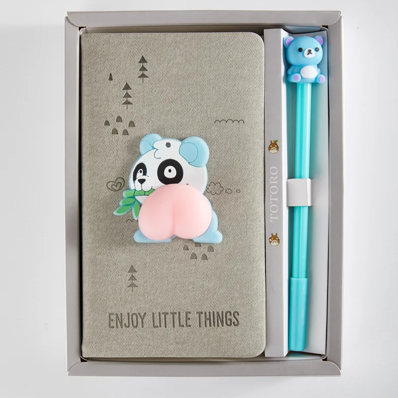 A6 Kawaii Custom Logo Faux Leather Notebook Cute Unique Look Stationary Diary Notebooks for Girl