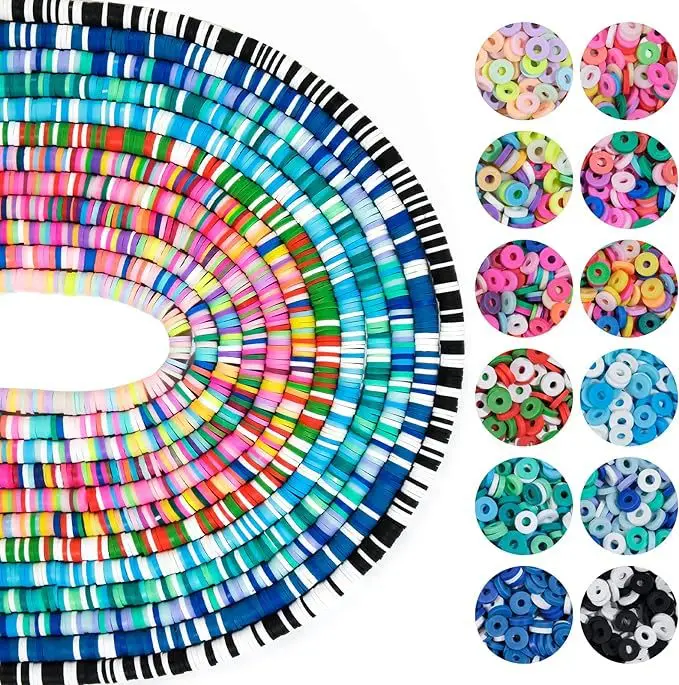 DIY Soft Ceramic String Beads 6MM Scattered Pieces in Monochromatic Colours Jewelry Accessory Material Colorful Ceramic Beads