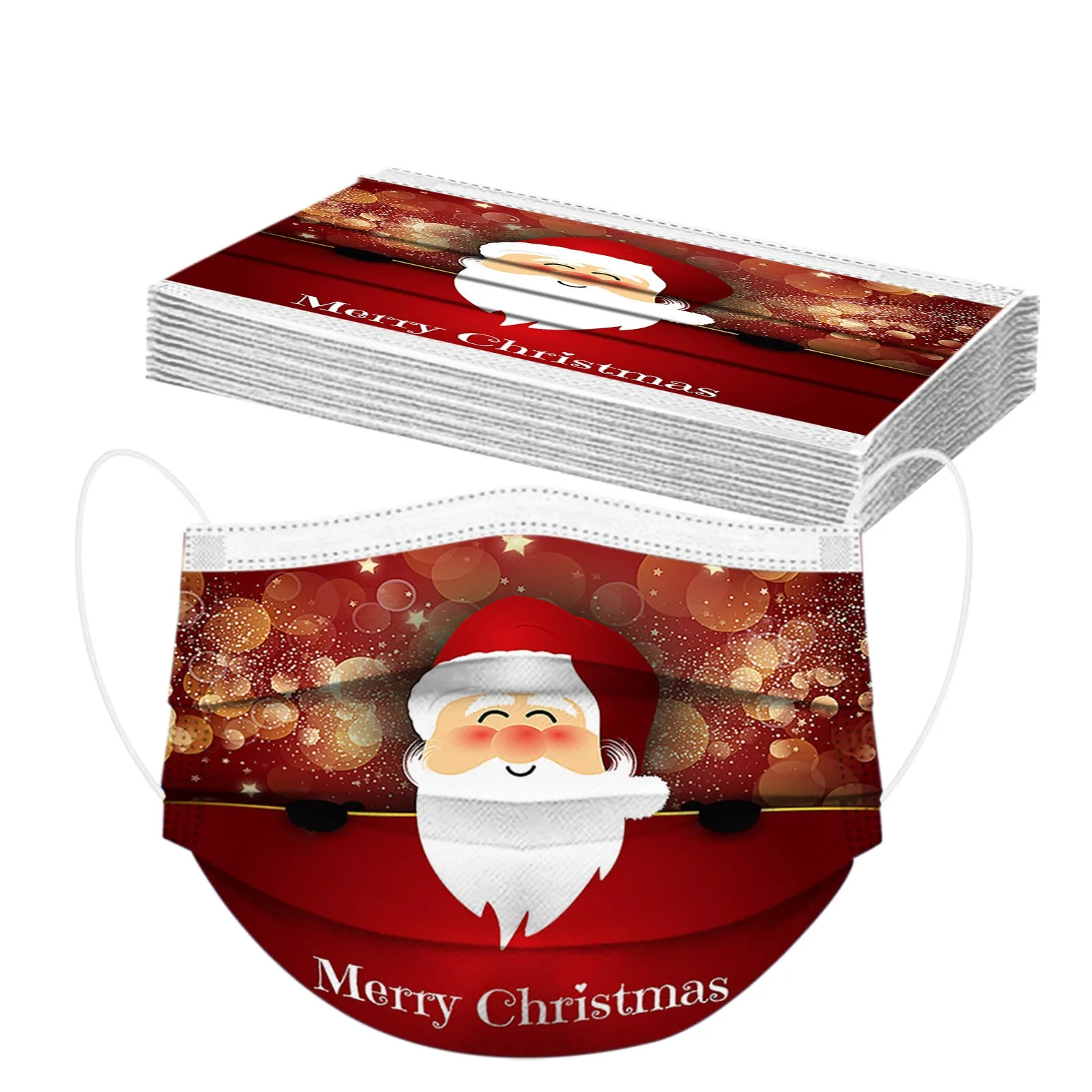 Disposable masks medical surgical 3-layer christmas facemask with melt blown can be customized in stock EN14683 oem face mask