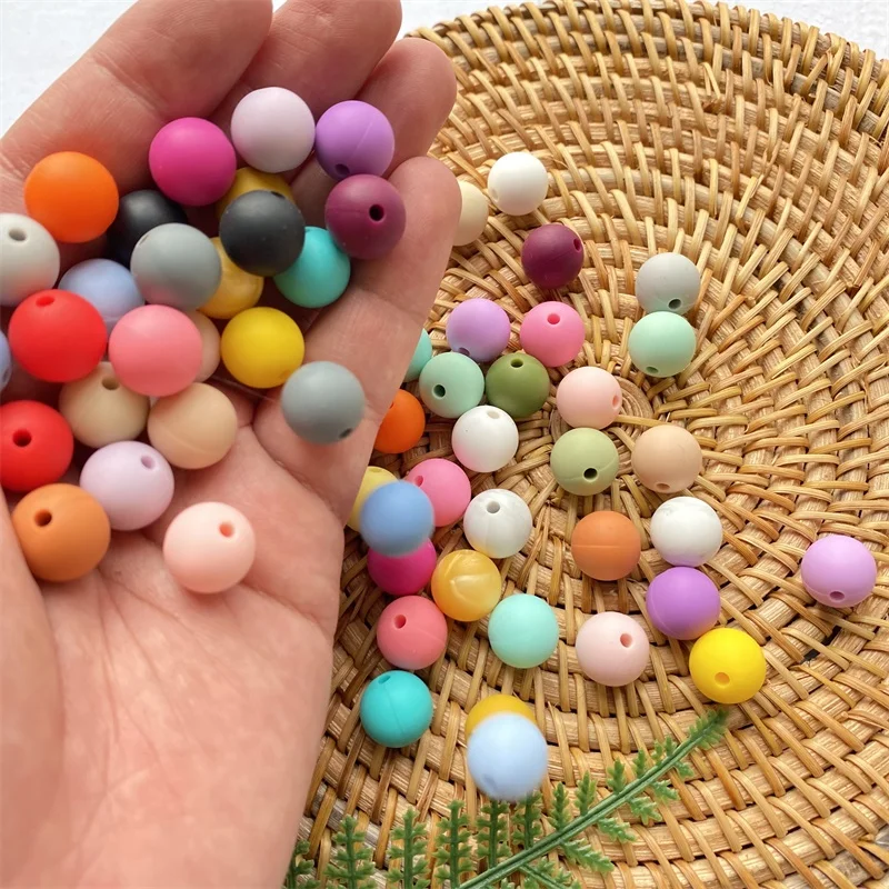 Новый Diy оптовая продажа ясные смола большие свободные пищевой нетоксичный Bpa бесплатные бусы-прорезыватели для малышей 12 мм Прорезыватель для зубов из бисера ювелирных изделий комплект