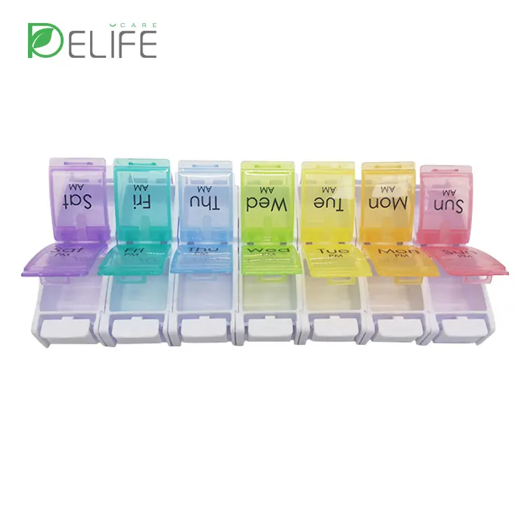 Custom Mini Weekly PU Pill Boxes Compact Plastic Design with Magnetic Feature American Style Load Capacity 5kg for All Ages