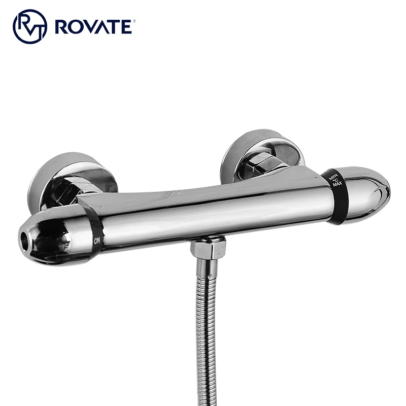 ROVATE hotel bathroom thermostatic bathtub shower faucet, modern intelligent temperature adjustment hot and cold mixing valve