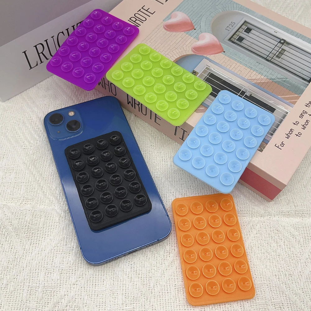 Durable 30dots Non-Adhesive Silicone Suction Cups Double-Sided Anti-Slip Grip Mobile Phone Holder Reusable Square Suction Pad